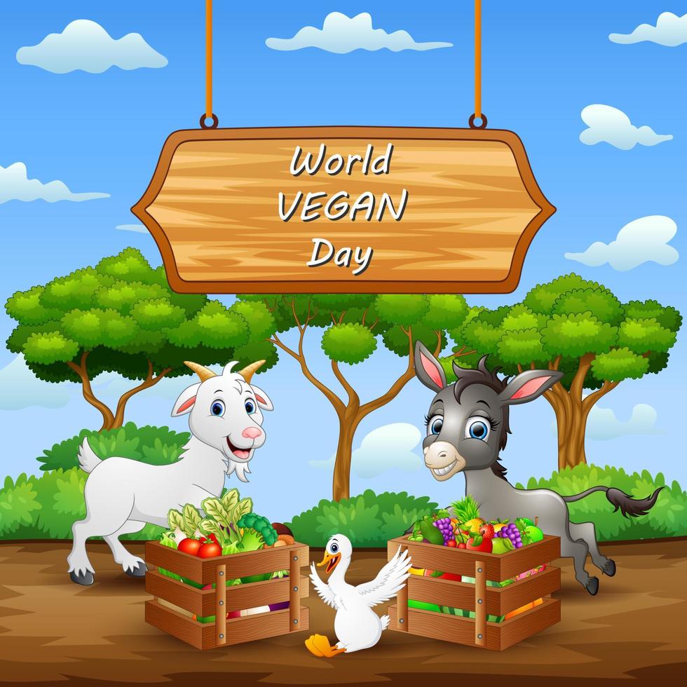 Happy World Vegan Day concept background vector