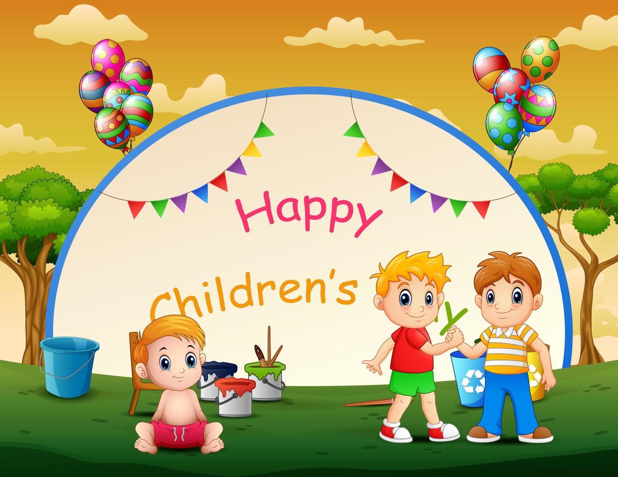 Happy Children's Day for International Children Celebration vector