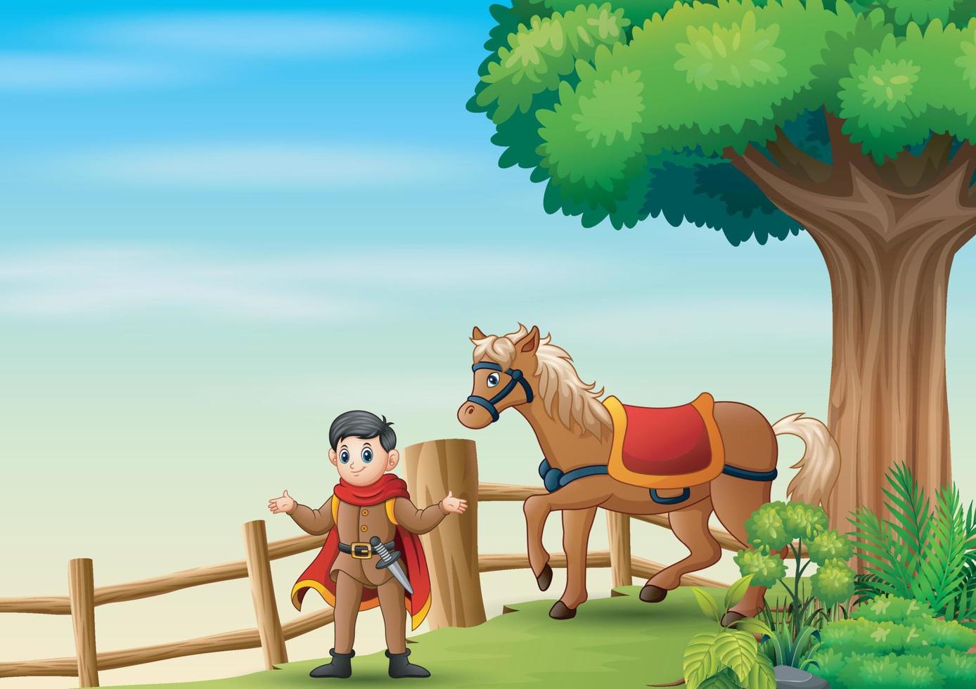 A price and horse inside the fence vector