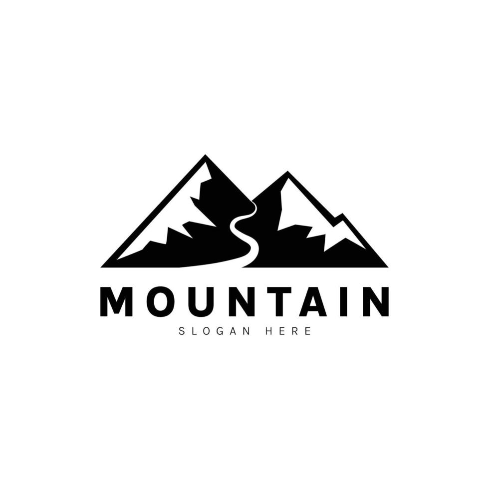 diseño de logotipo de montaña. perfecto para acampar, aventuras al aire libre, expediciones, esquiar y escalar. ilustración de arte vectorial vector