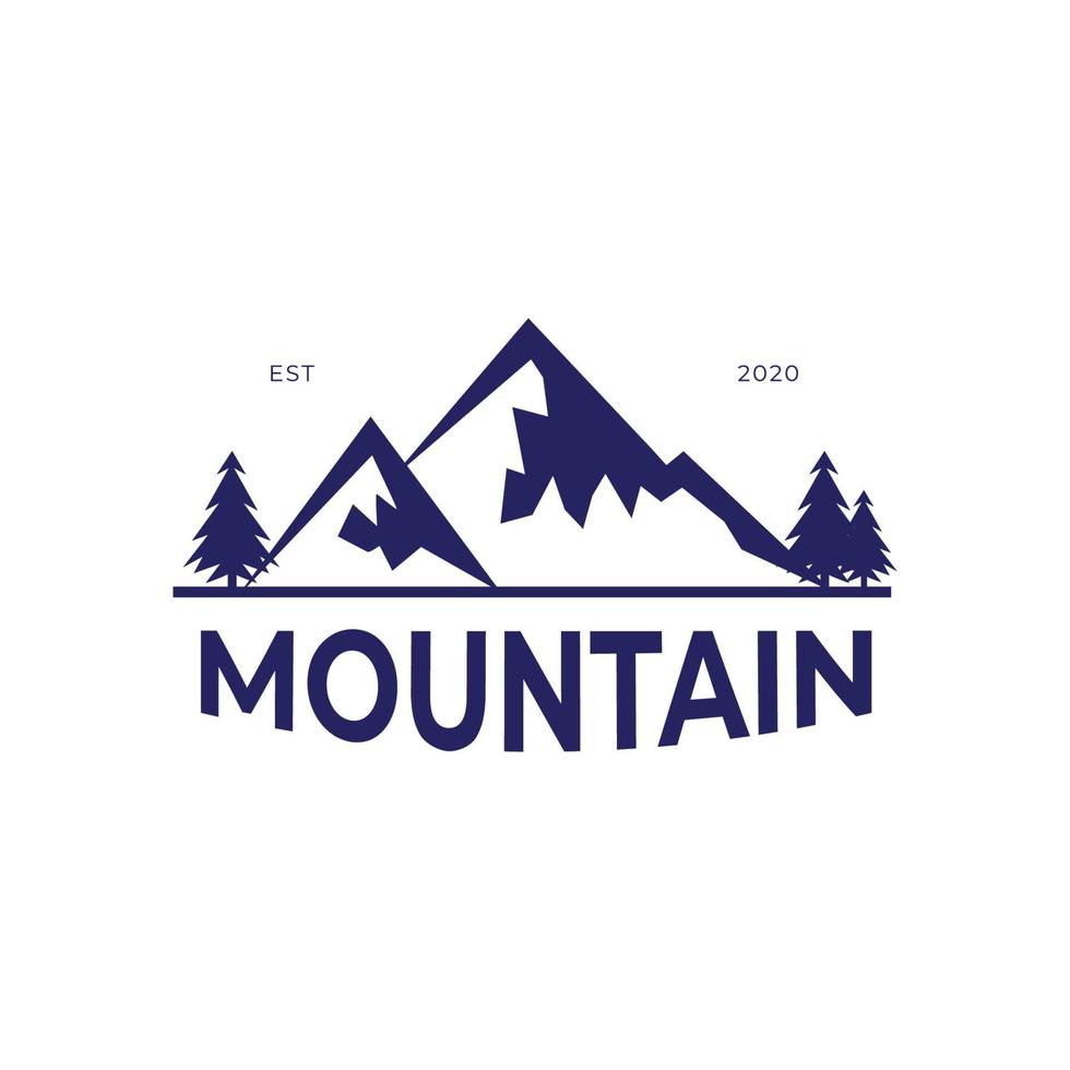 diseño de logotipo de montaña. perfecto para acampar, aventuras al aire libre, expediciones, esquiar y escalar. ilustración de arte vectorial vector