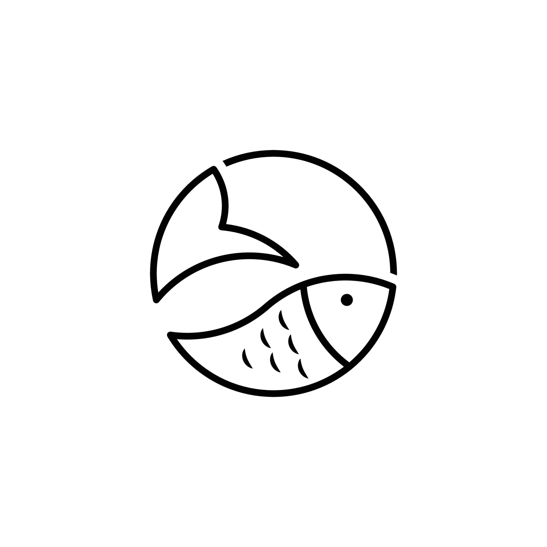 monoline simple fish logo design. Vector art illustration 6413258 Vector  Art at Vecteezy