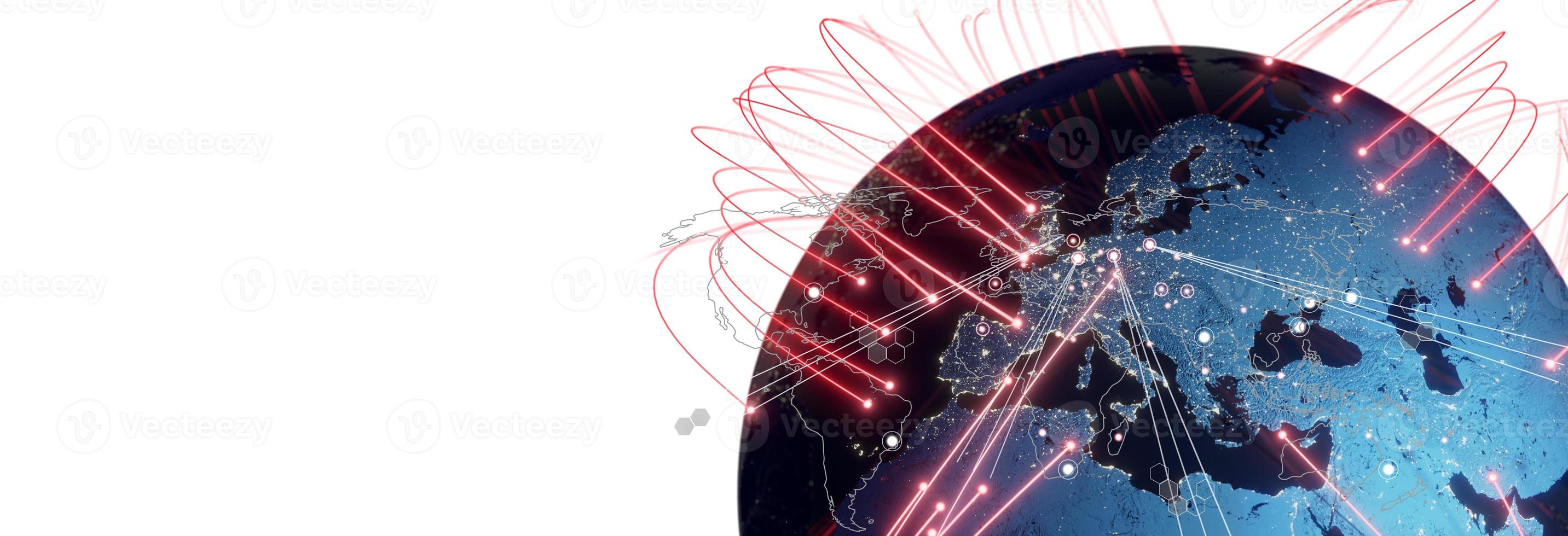 Econimical crisis concept. Spread in the world, economy is down. 3d illustration photo