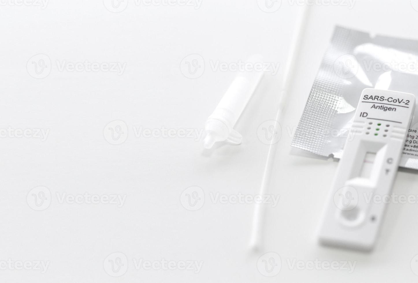 Negative test result by using rapid test device for COVID-19. photo