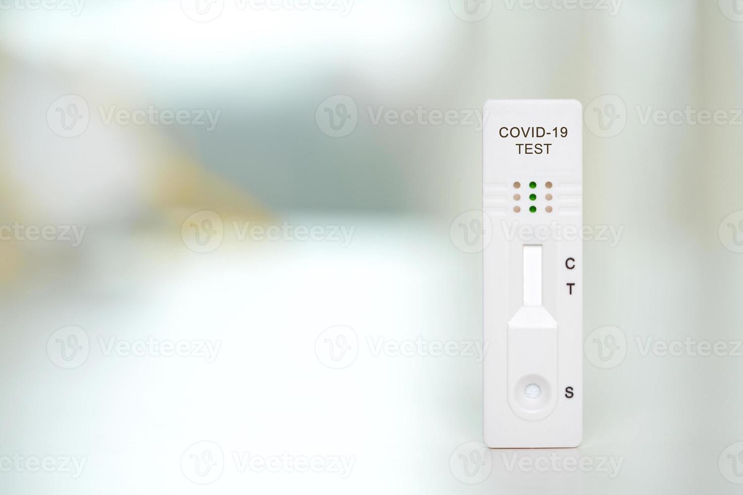 Corona virus antigen fast test. Lab card kit test for COVID-19. photo