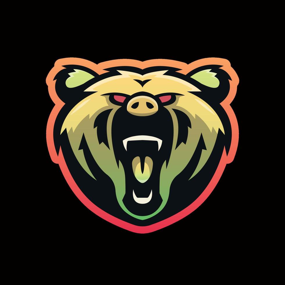 bear mascot logo template vector