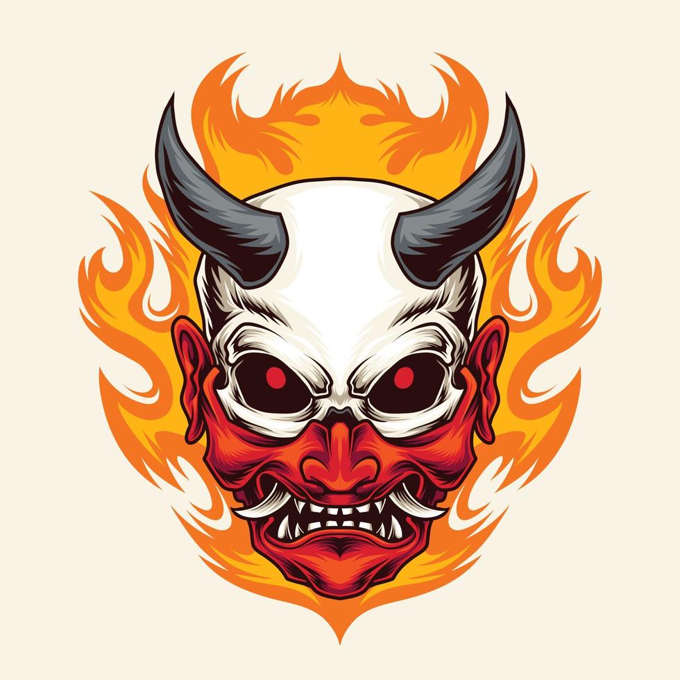Skull fujin mask vector