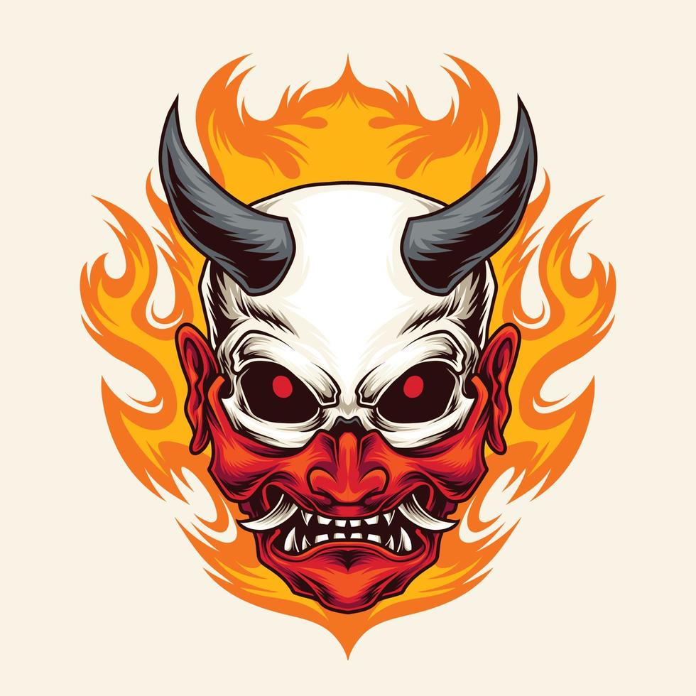 Skull fujin mask vector