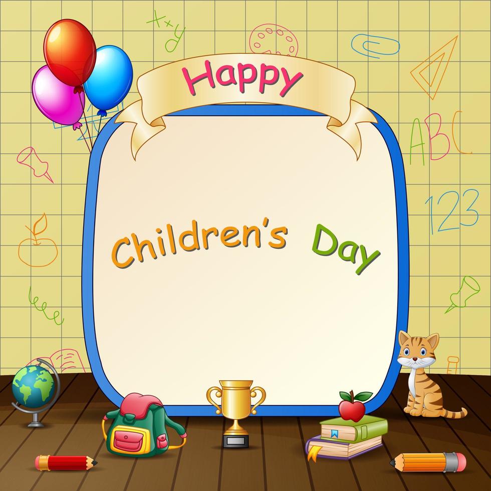 Happy Children's Day template background illustration vector