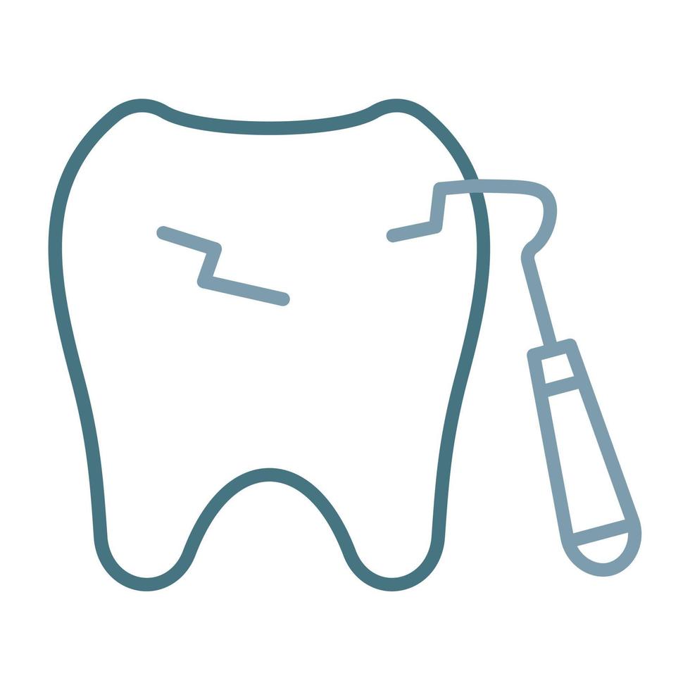 Tooth Scaling Line Two Color Icon vector