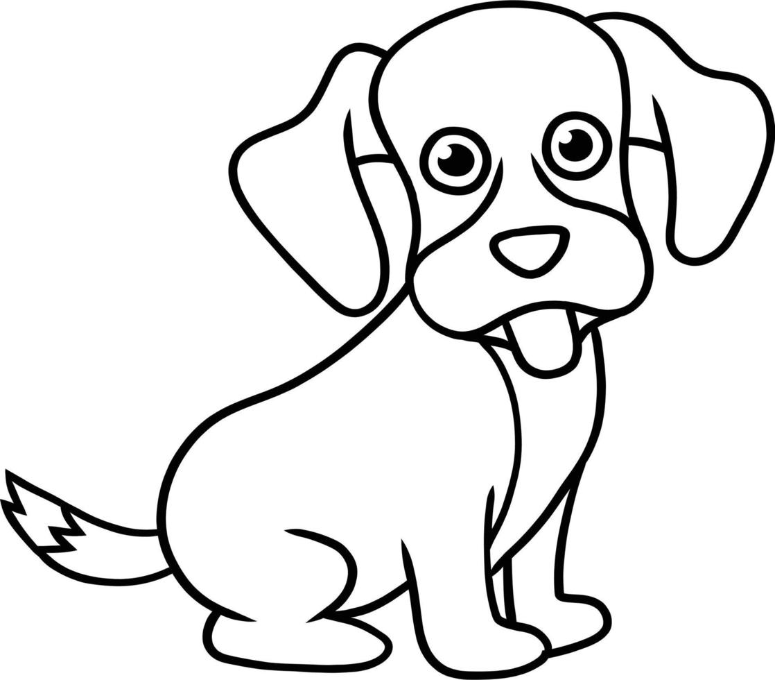 Dog Drawing, Outline vector