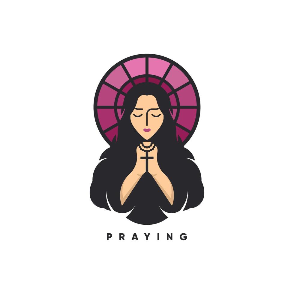 Christian Woman Praying vector
