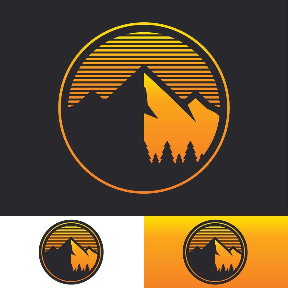 icono de ilustración de montaña vector