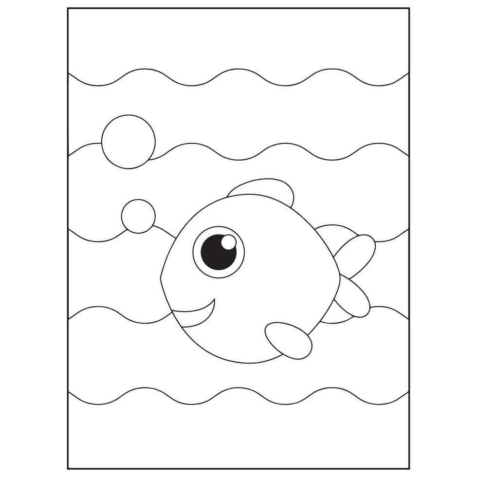 animales del océano para colorear páginas para niños pro vector