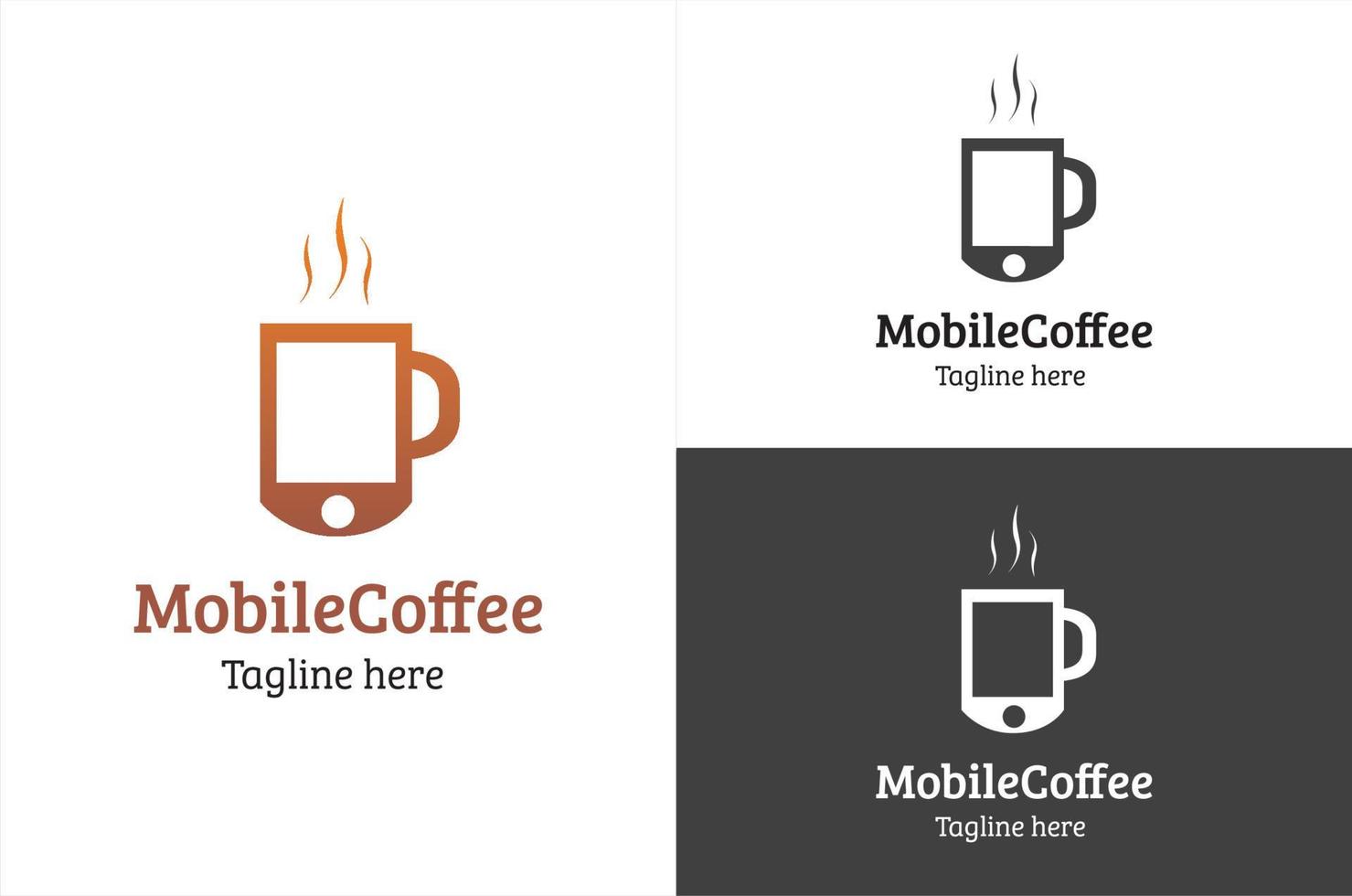 Mobile Coffee Logo Design Template vector