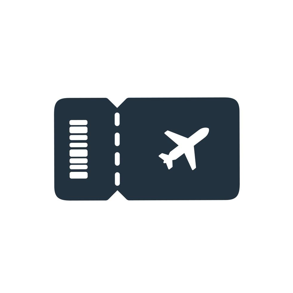 airplane ticket icon. flat design airplane ticket symbol isolated on white background. vector