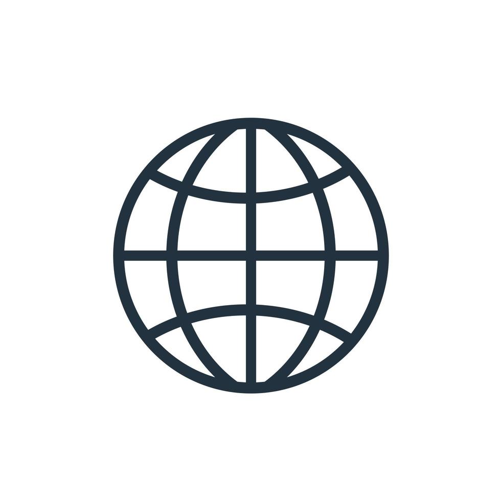 globe icon vector. internet web symbol isolated on white background. vector