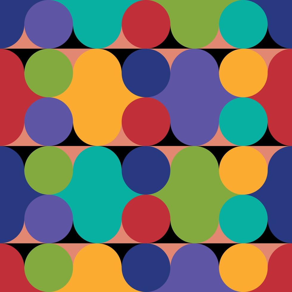 Geometric abstract seamless pattern in retro style vector