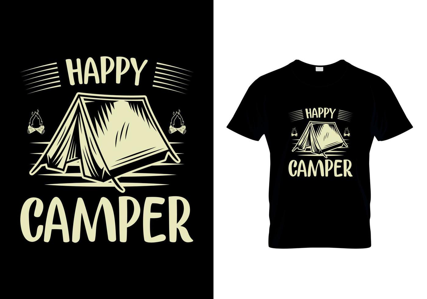 Happy Camper t-shirts design vector