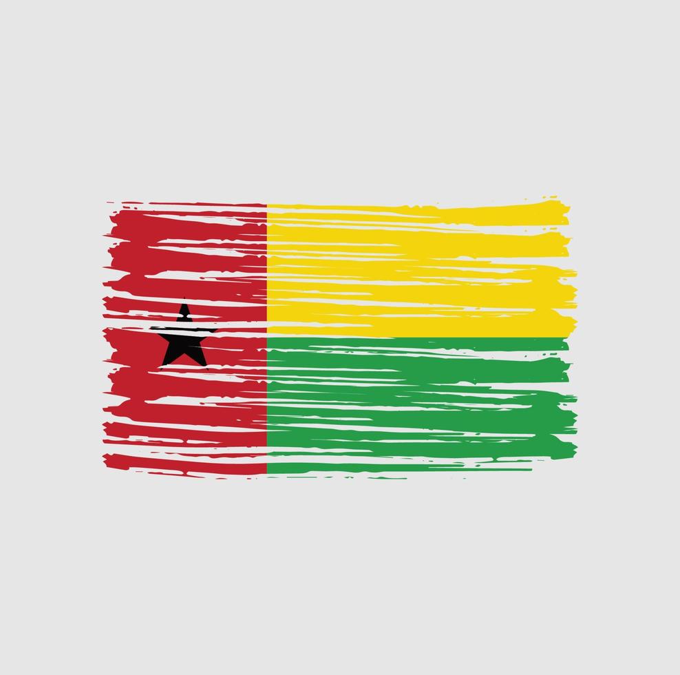 trazos de pincel de bandera de guinea bissau. bandera nacional vector