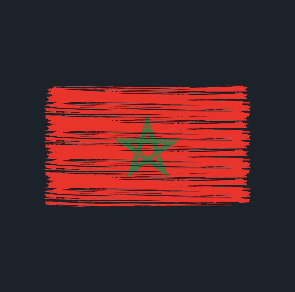 cepillo de la bandera de marruecos vector