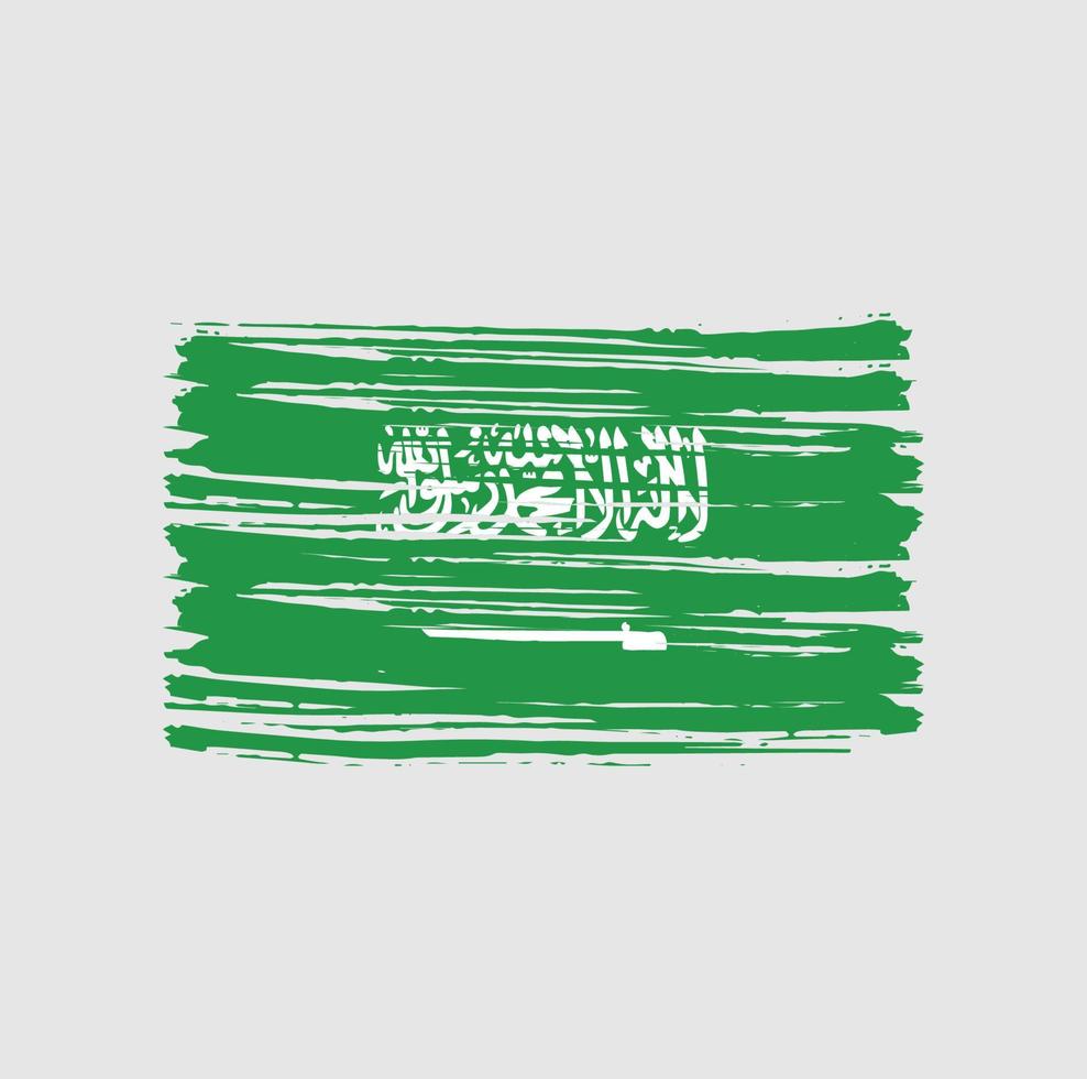 Saudi Arabia Flag Brush Strokes. National Flag vector