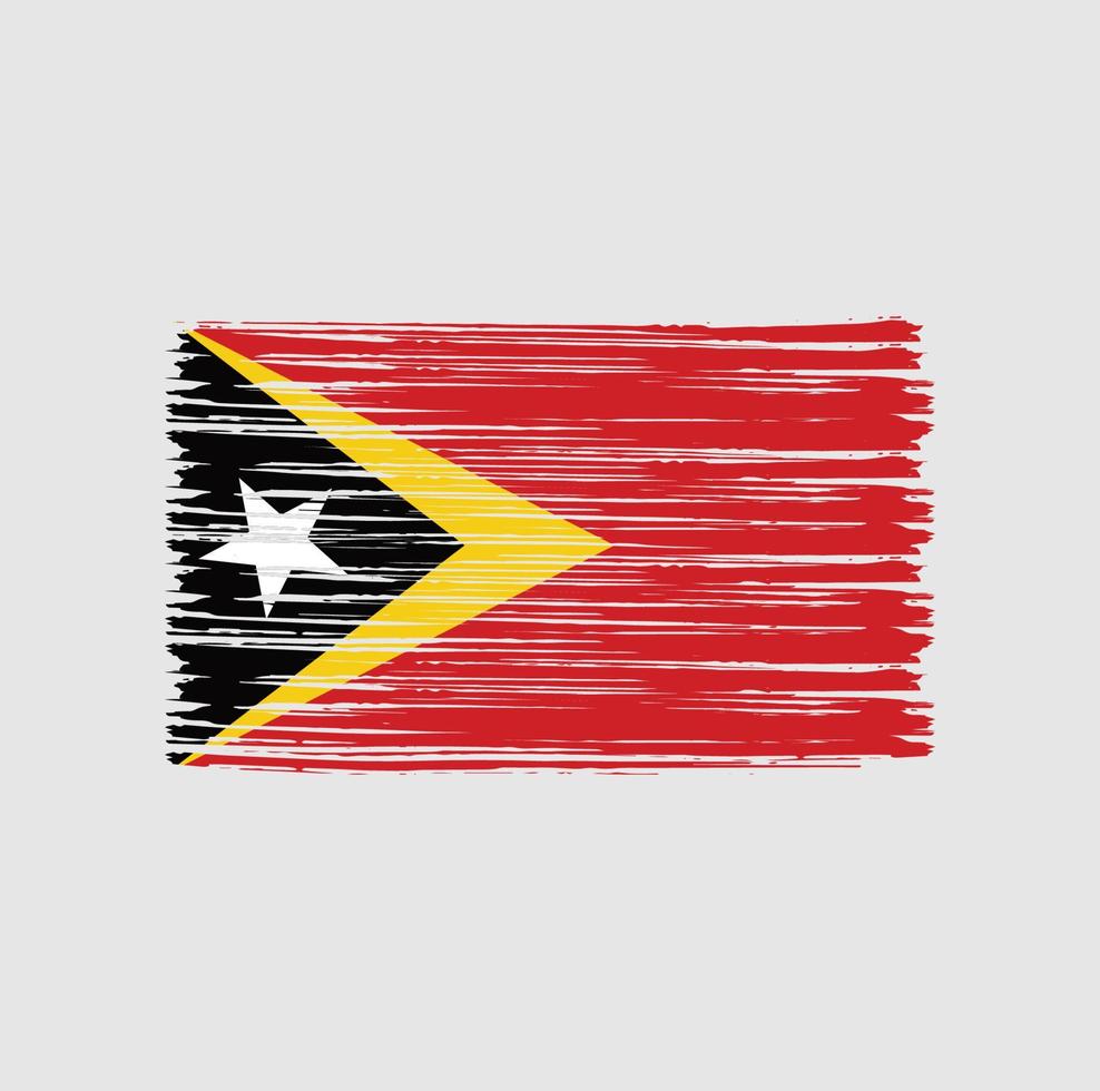 Timor Leste Flag Brush vector