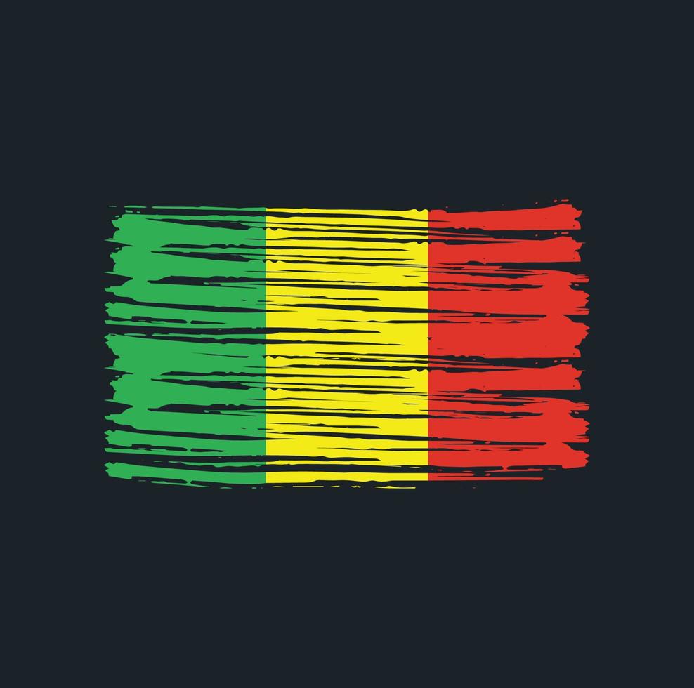 Mali Flag Brush Strokes. National Flag vector