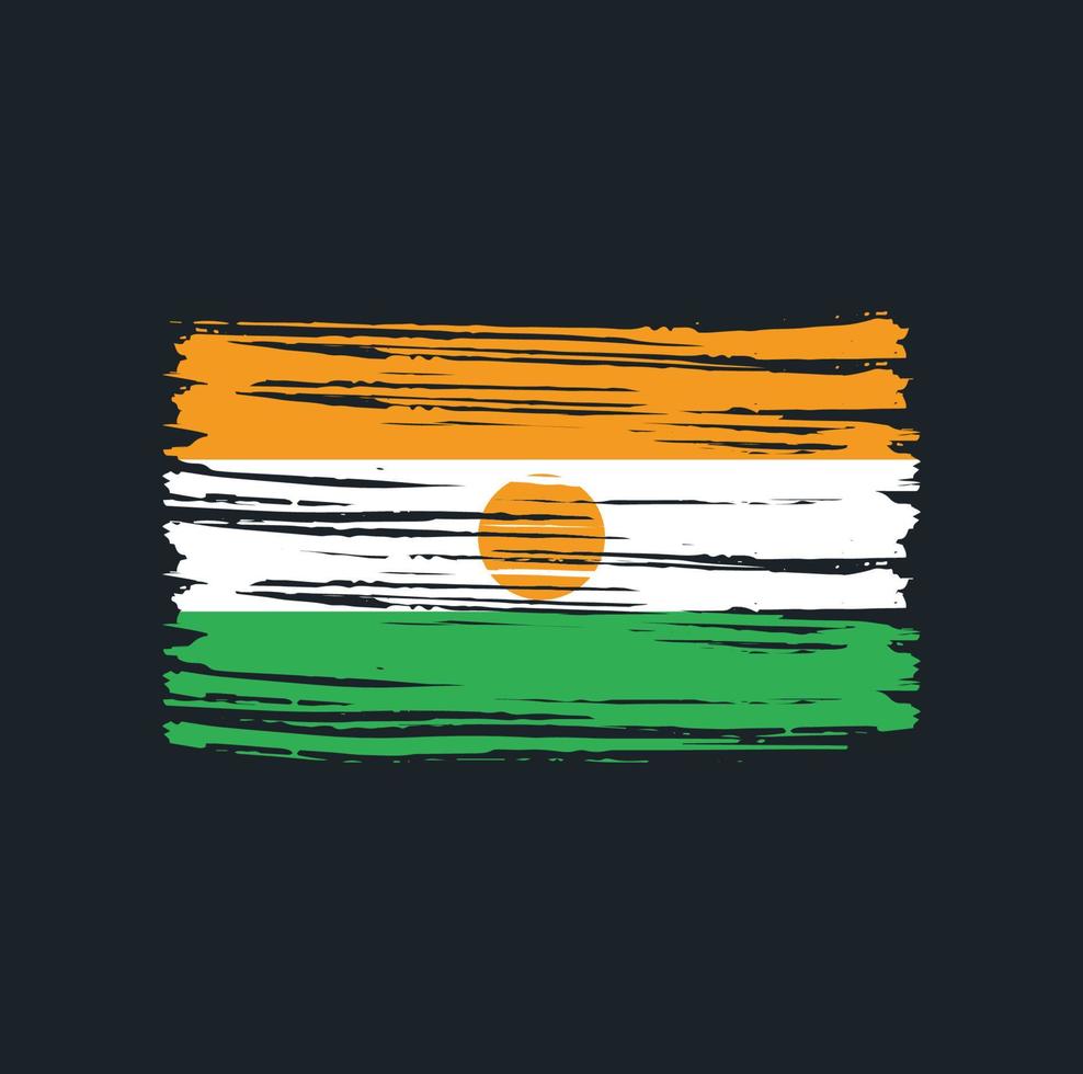 Niger Flag Brush Strokes. National Flag vector