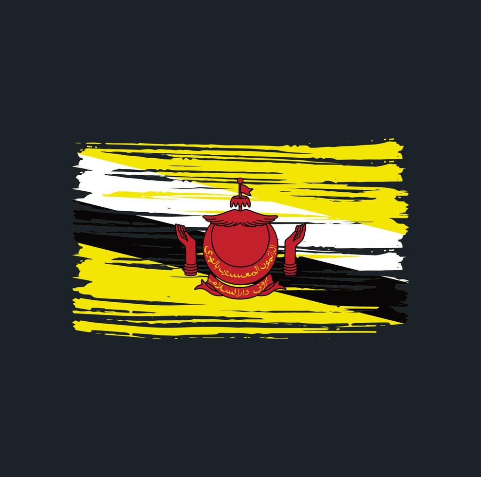 Brunei Flag Brush Strokes. National Flag vector
