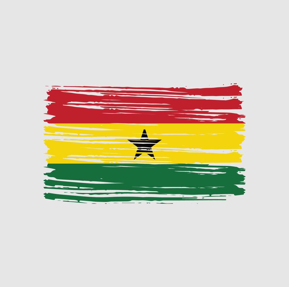 trazos de pincel de bandera de ghana. bandera nacional vector