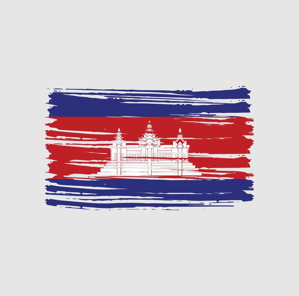 Cambodia Flag Brush Strokes. National Flag vector