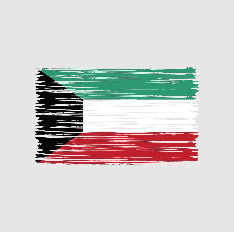 Kuwait Flag Brush vector