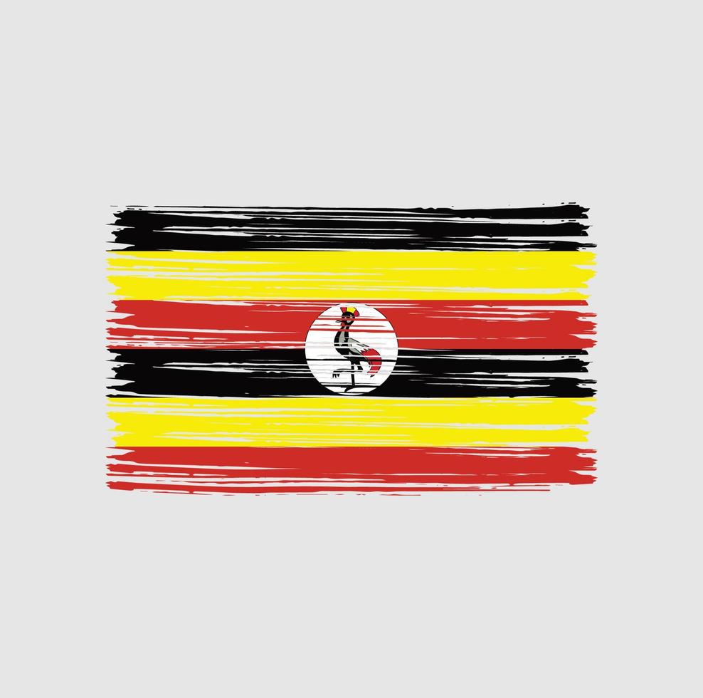 pincel de bandera de uganda vector