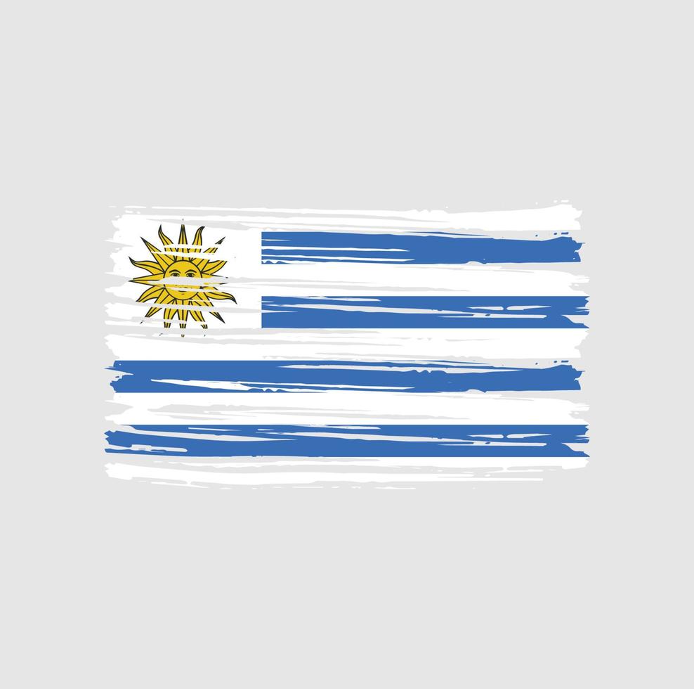 trazos de pincel de la bandera de uruguay. bandera nacional vector