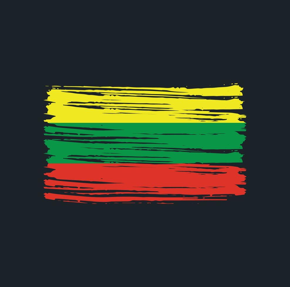 Lithuania Flag Brush Strokes. National Flag vector