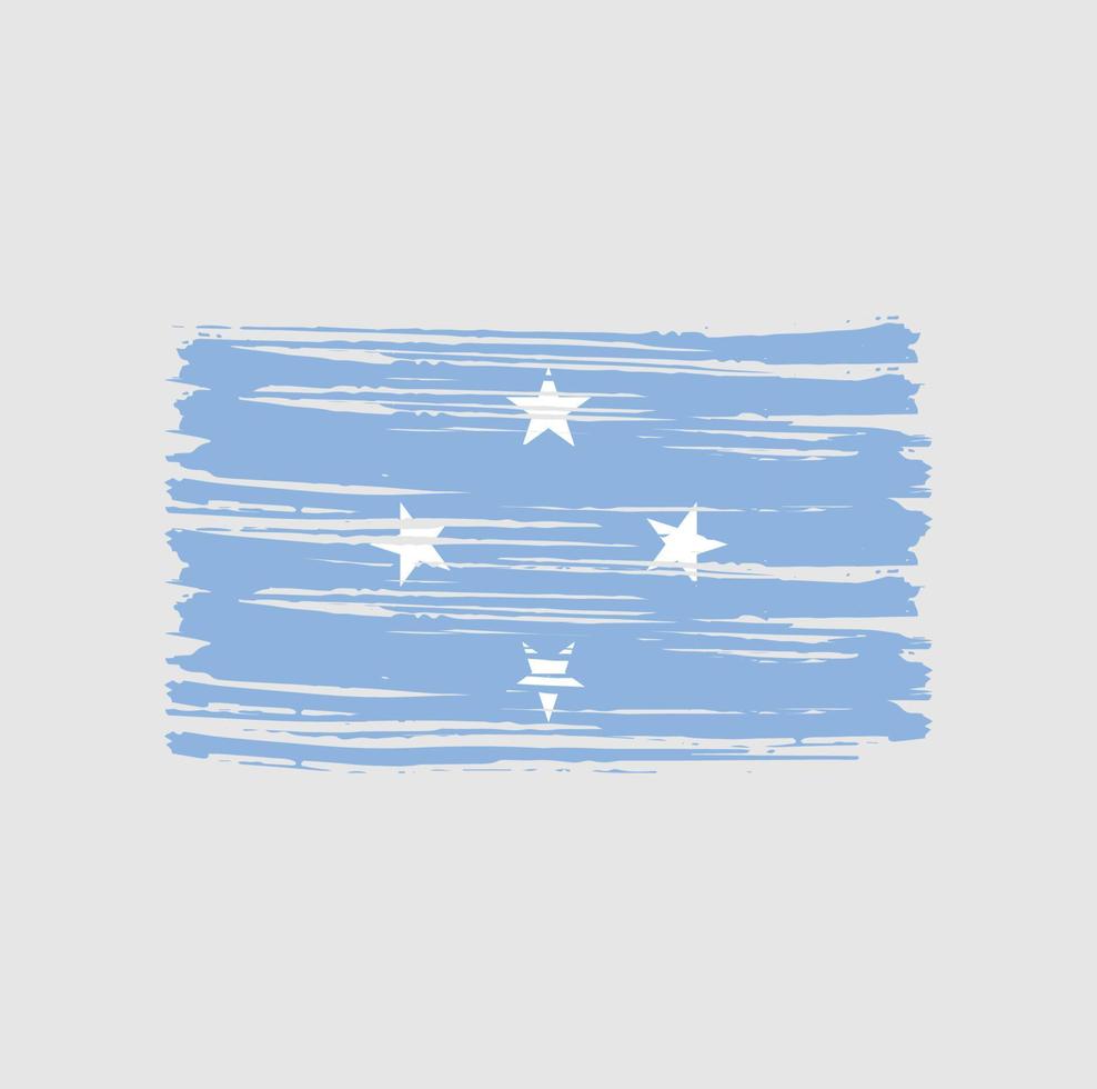 Micronesia Flag Brush Strokes. National Flag vector