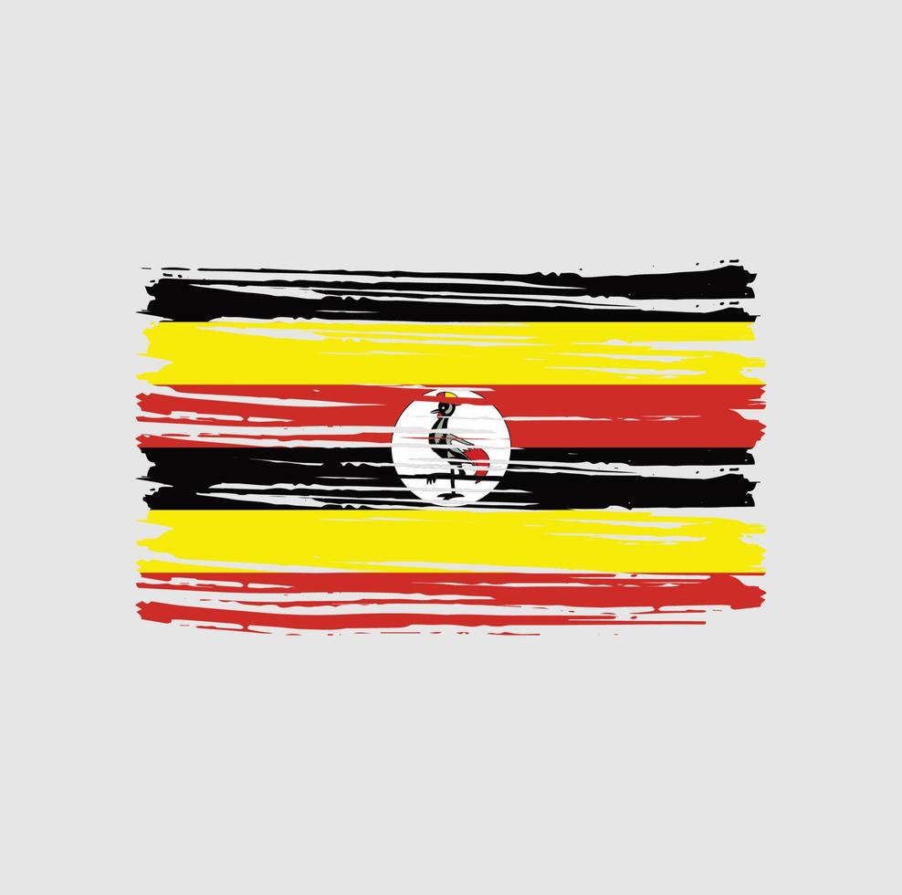 Uganda Flag Brush Strokes. National Flag vector