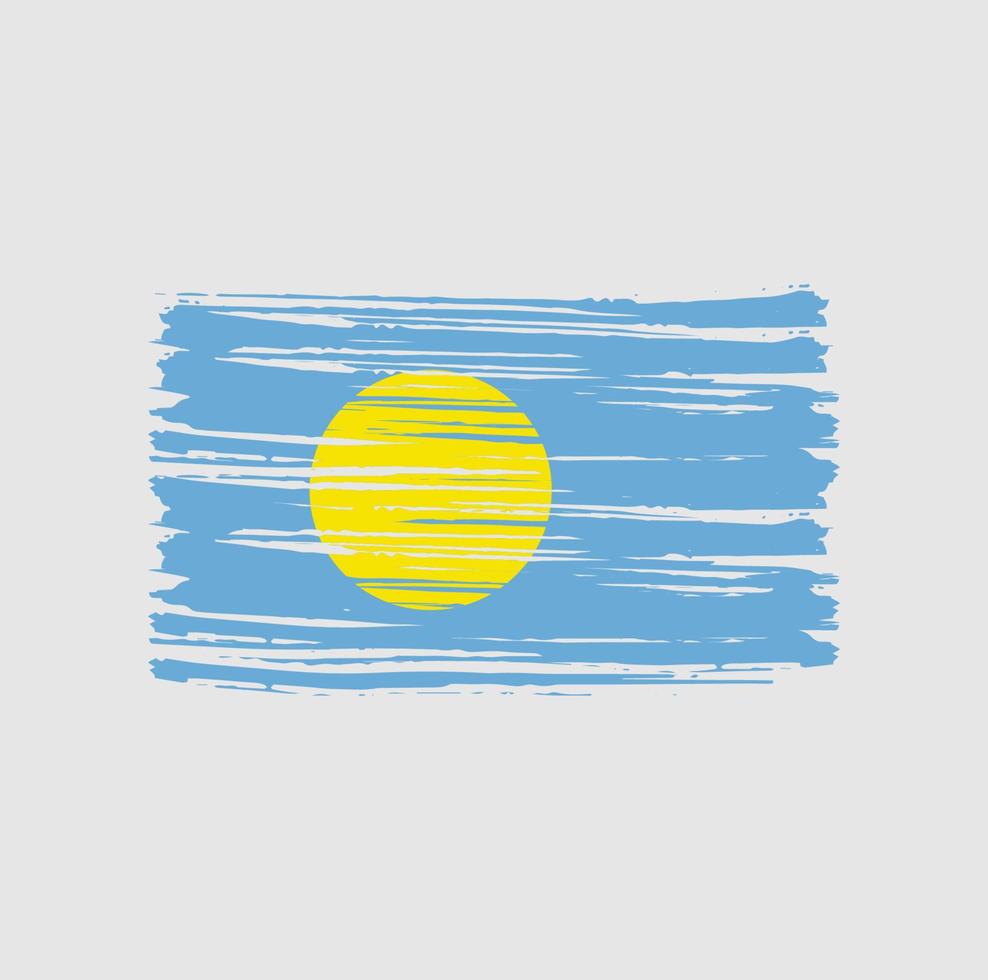 Palau Flag Brush Strokes. National Flag vector