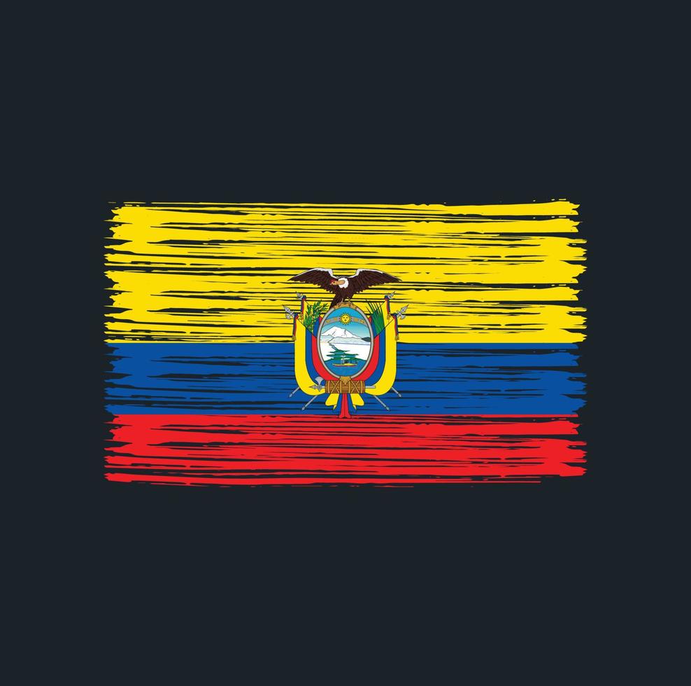 Ecuador Flag Brush vector