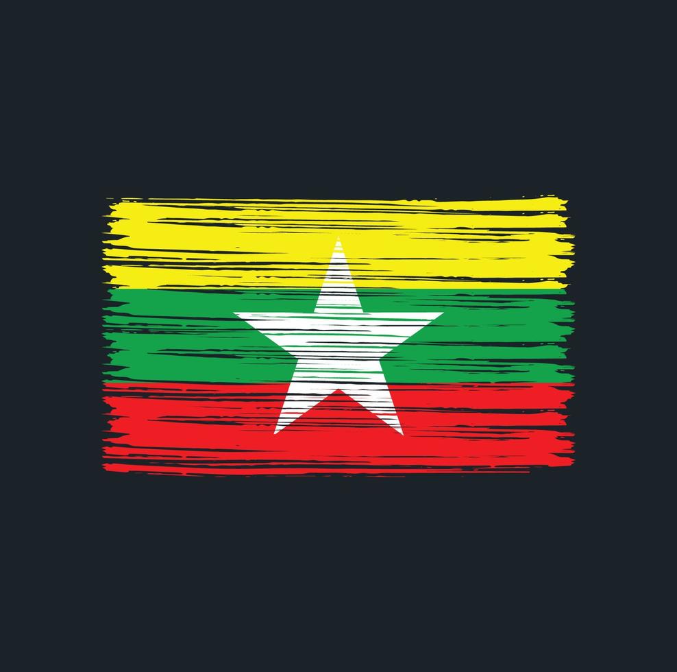 Myanmar Flag Brush vector