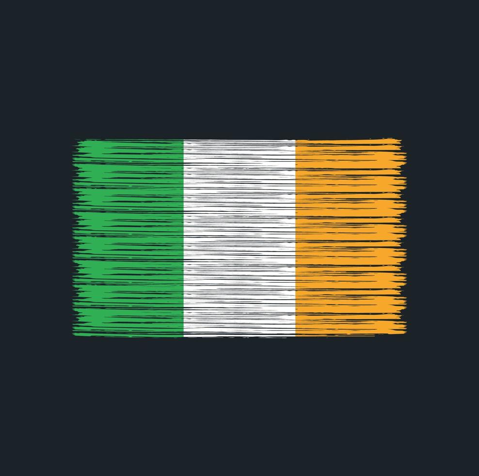 cepillo de la bandera de irlanda. bandera nacional vector