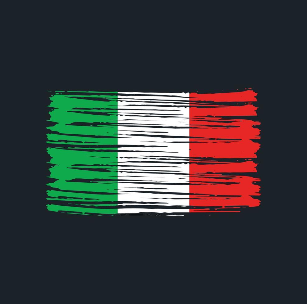 trazos de pincel de bandera de italia. bandera nacional vector