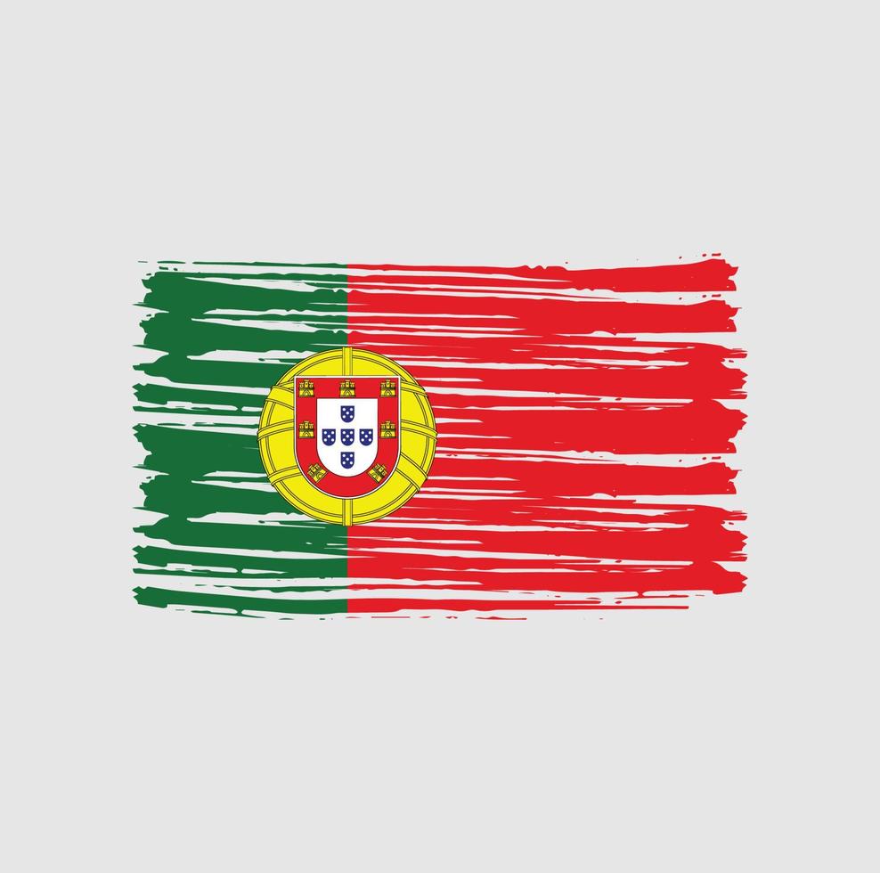 trazos de pincel de bandera portuguesa. bandera nacional vector