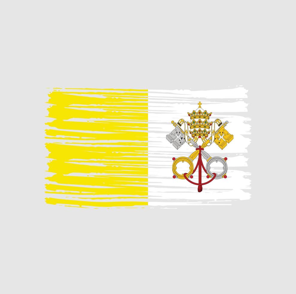 trazos de pincel de la bandera del vaticano. bandera nacional vector