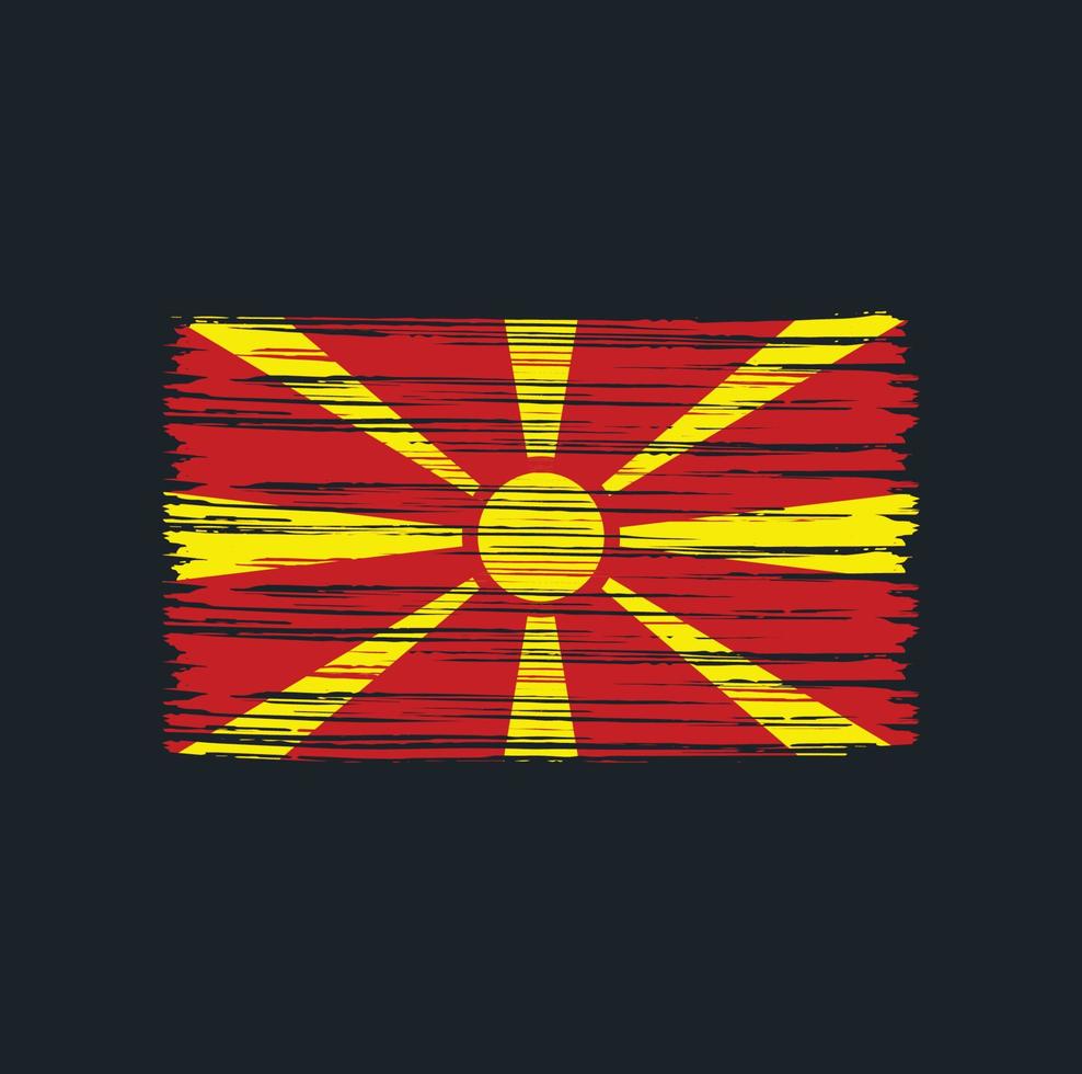 pincel de bandera de macedonia del norte vector