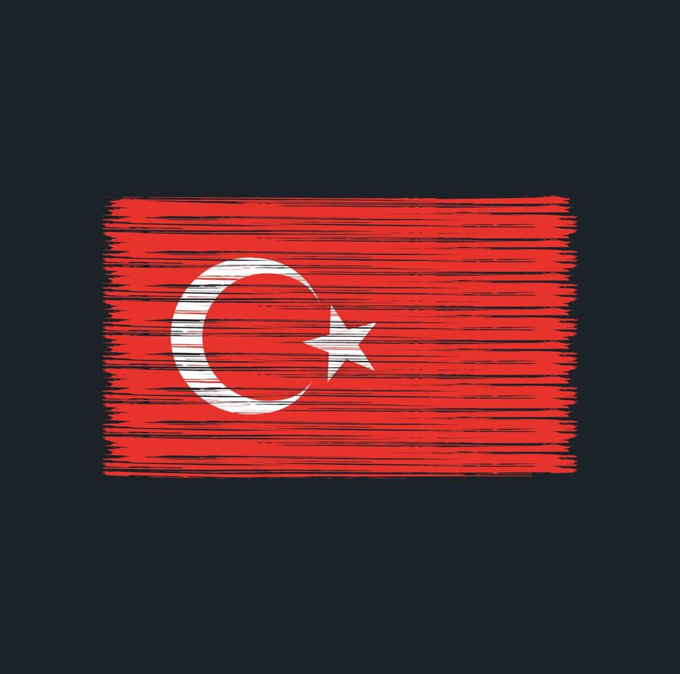 Turkey Flag Brush. National Flag vector