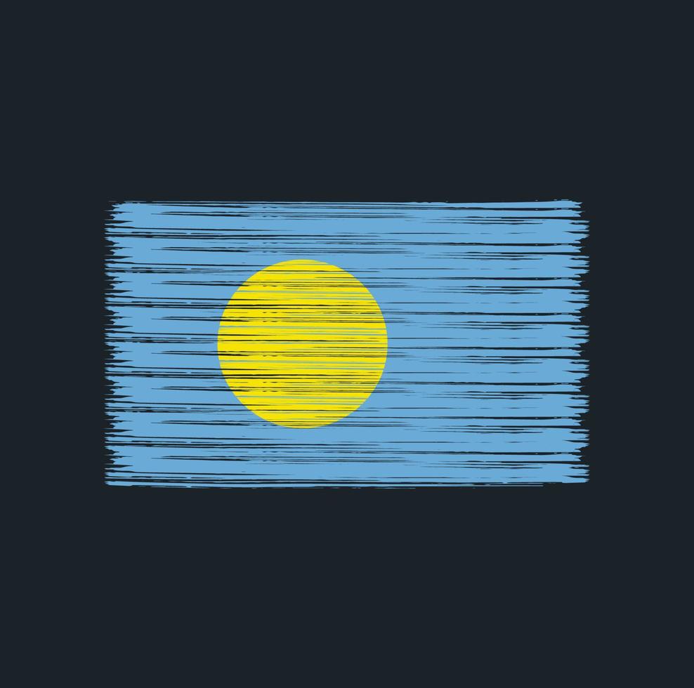 Palau Flag Brush. National Flag vector