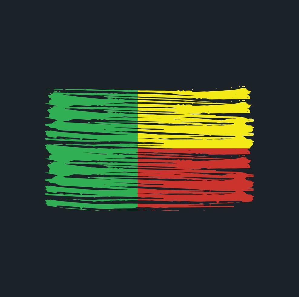 Benin Flag Brush Strokes. National Flag vector