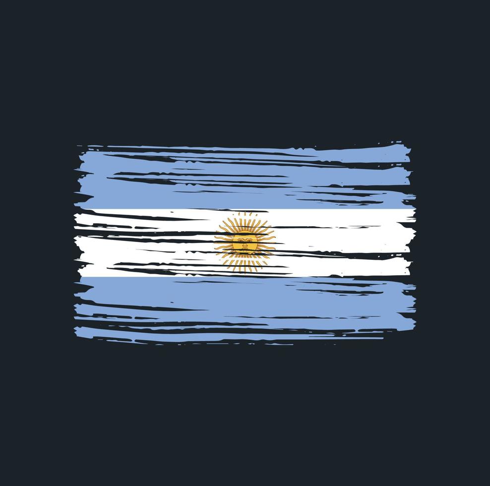 Trazos de pincel de bandera argentina. bandera nacional vector